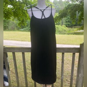 Halara Wm’s Sz XL Black Backless Airy Cut Out 2-in-1 Pocket Mini Activity Dress
